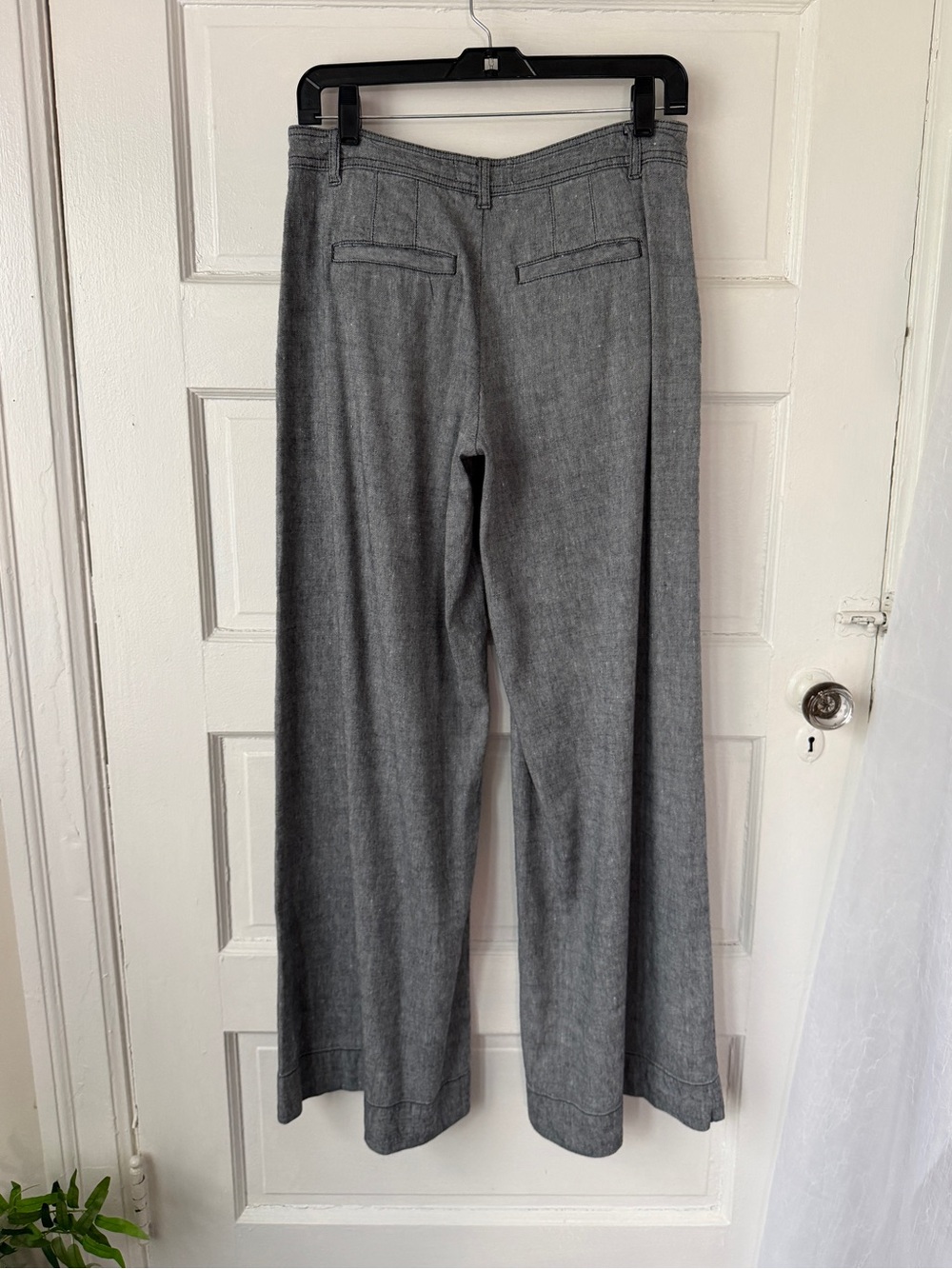 Anthropologie Linen Blend Wide Leg Low Rise Pants Relaxed Fit Minimalist Boho - Picture 10 of 14
